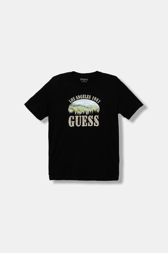 Детская хлопковая футболка Guess, черный
Детская хлопковая футболка Guess, черный