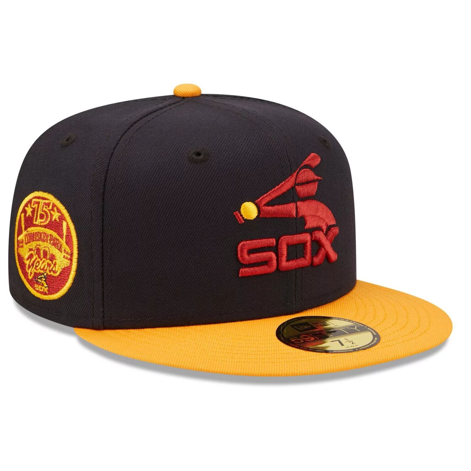 Мужская приталенная шляпа New Era Navy/Gold Chicago White Sox Primary Logo 59FIFTY
Мужская приталенная шляпа New Era Navy/Gold Chicago White Sox Primary Logo 59FIFTY