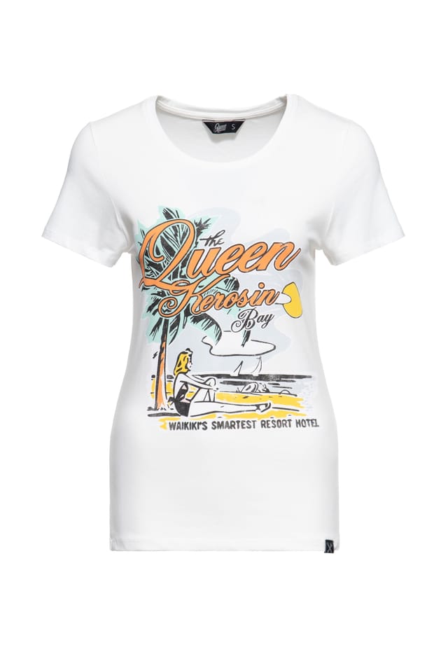 Футболка с принтом и винтажным принтом спереди Queens Bay Queen Kerosin, белый
Футболка с принтом и винтажным принтом спереди Queens Bay Queen Kerosin, белый