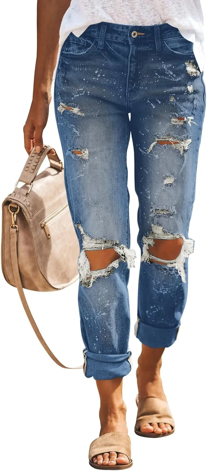 Женские джинсы Butt Lift Comfy Stretchy Ripped Skinny Mid Waist Destroyed Denim Pants (Pack of 2) PerZeal
Женские джинсы Butt Lift Comfy Stretchy Ripped Skinny Mid Waist Destroyed Denim Pants (Pack of 2) PerZeal