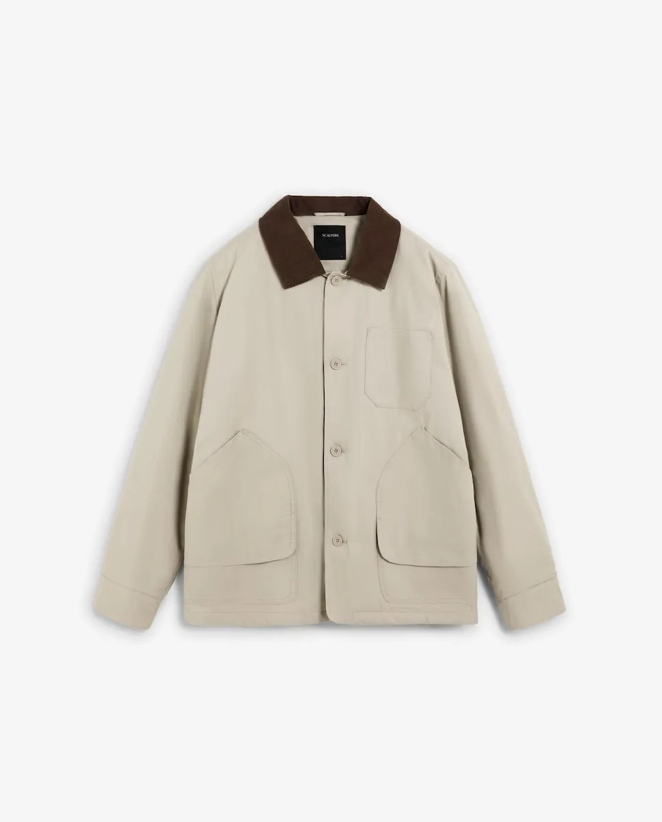 Мужская хлопковая куртка с вельветовым воротником Scalpers, бежевый
Мужская хлопковая куртка с вельветовым воротником Scalpers, бежевый