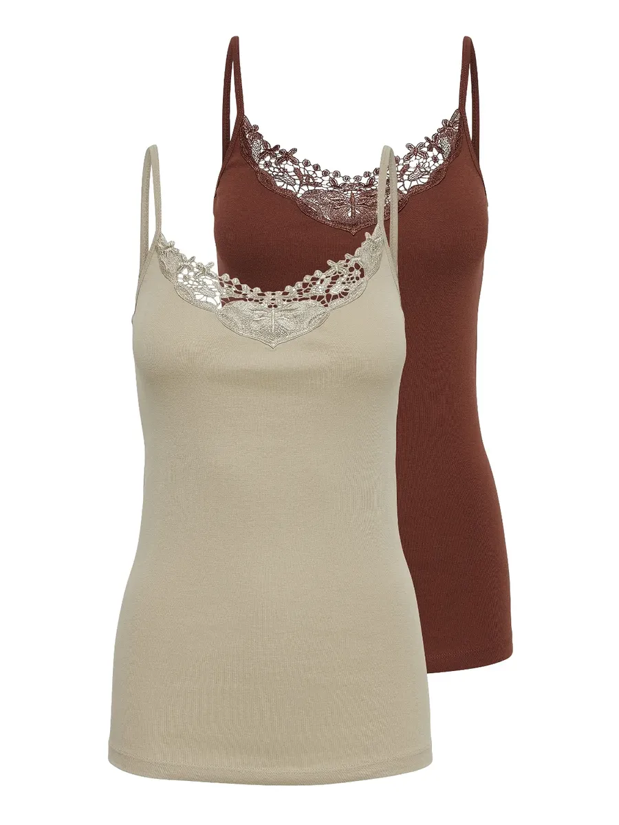 Only кружевной топ "ONLKIRA LACE SINGLET 2PACK NOOS" (2 шт. в упаковке), цвет Henna Pack:Henna/Humus
Only кружевной топ "ONLKIRA LACE SINGLET 2PACK NOOS" (2 шт. в упаковке), цвет Henna Pack:Henna/Humus
