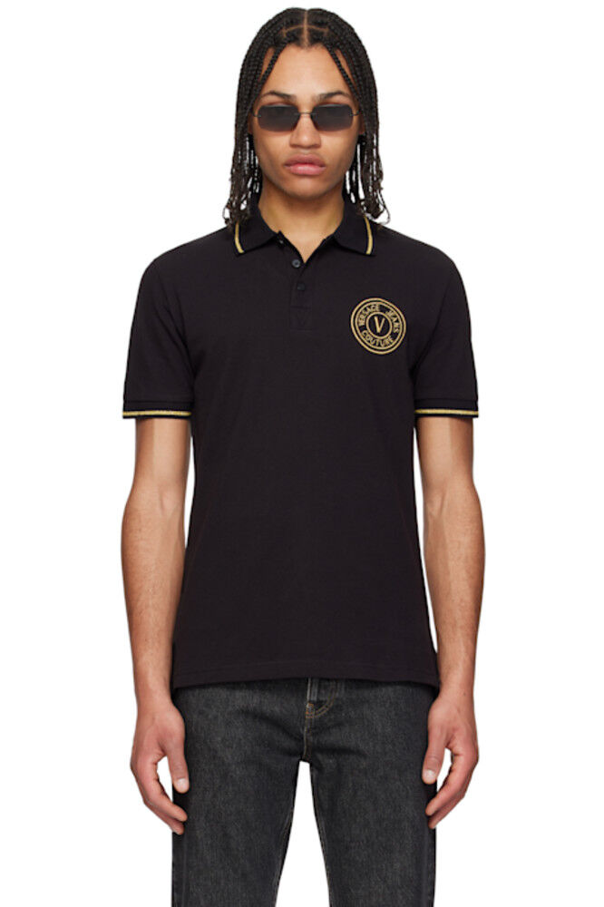 Черная футболка-поло с логотипом Versace Jeans Couture
Черная футболка-поло с логотипом Versace Jeans Couture