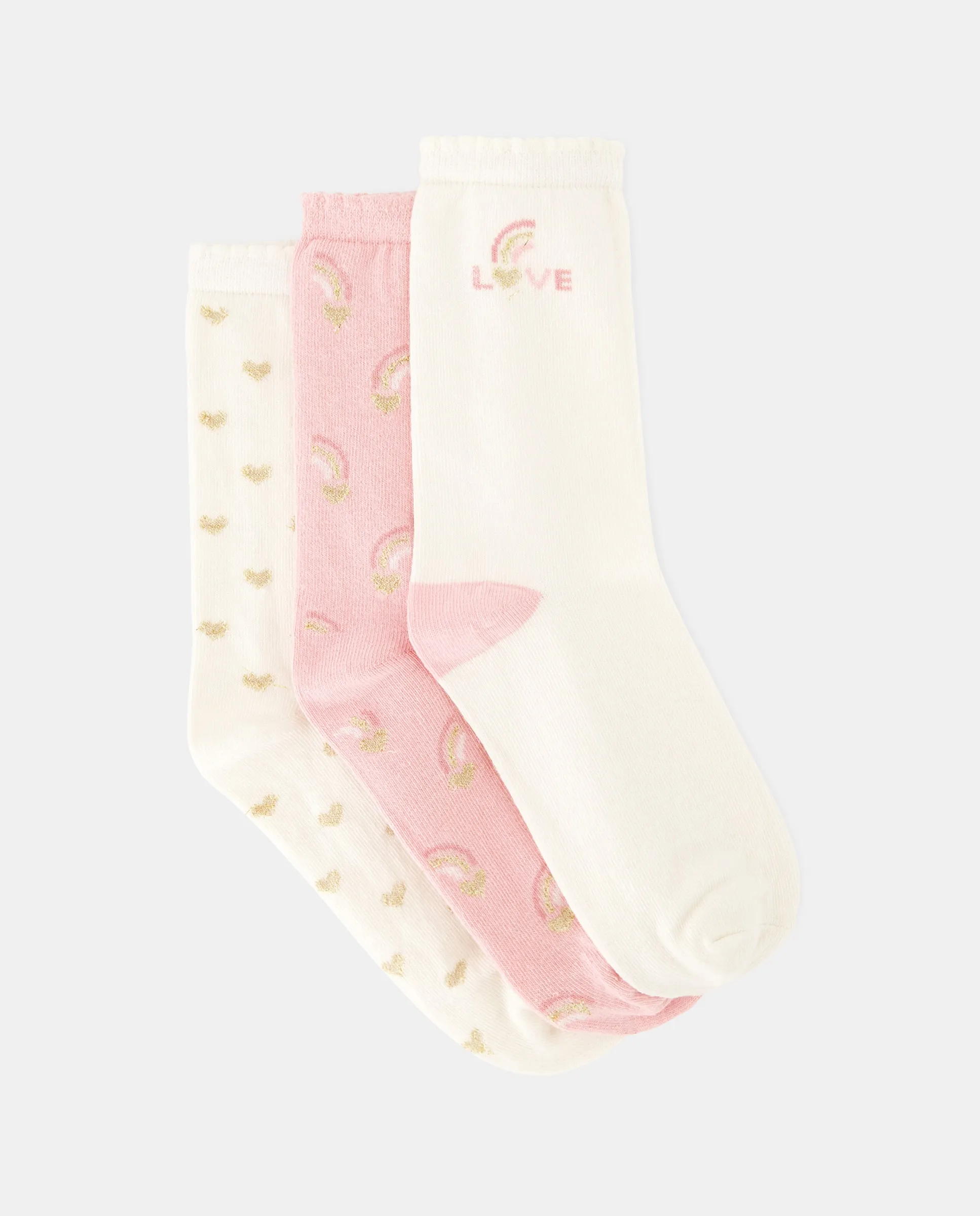 Набор из 3 носков с радужным принтом для девочек Cotton Juice, многоцветный
Набор из 3 носков с радужным принтом для девочек Cotton Juice, многоцветный