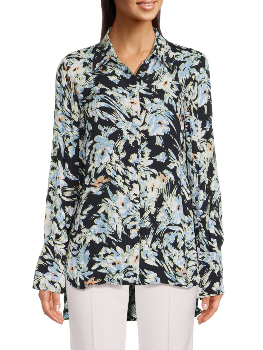 Рубашка с цветочным принтом на пуговицах Reiss, синий
Рубашка с цветочным принтом на пуговицах Reiss, синий