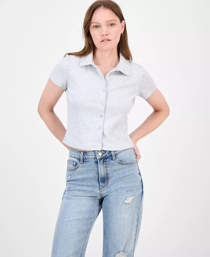 Топ с короткими рукавами и застежкой на пуговицы спереди для юниоров Ultra Flirt, серый
Топ с короткими рукавами и застежкой на пуговицы спереди для юниоров Ultra Flirt, серый