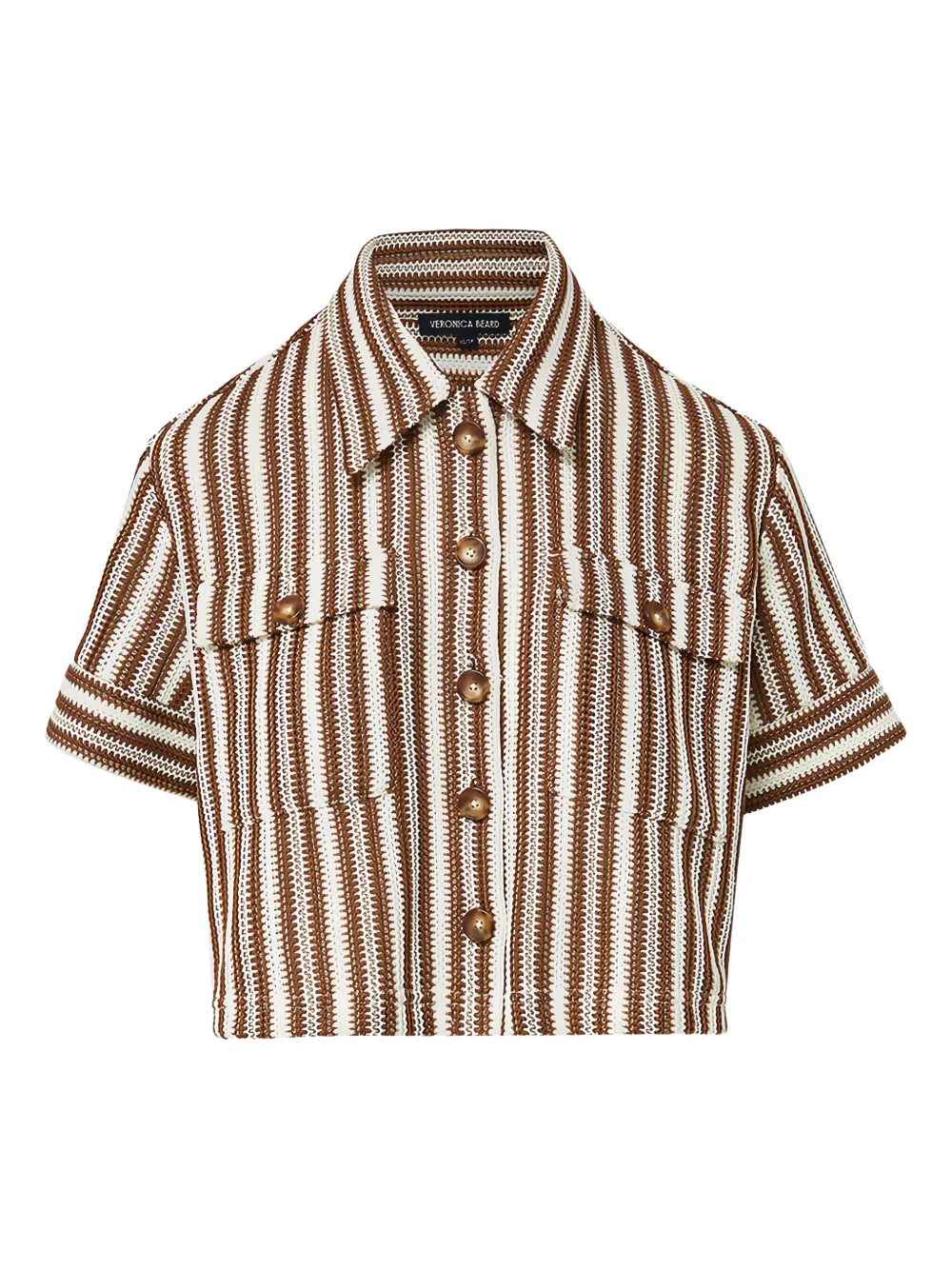 Полосатая рубашка на пуговицах Veronica Beard, коричневый
Полосатая рубашка на пуговицах Veronica Beard, коричневый