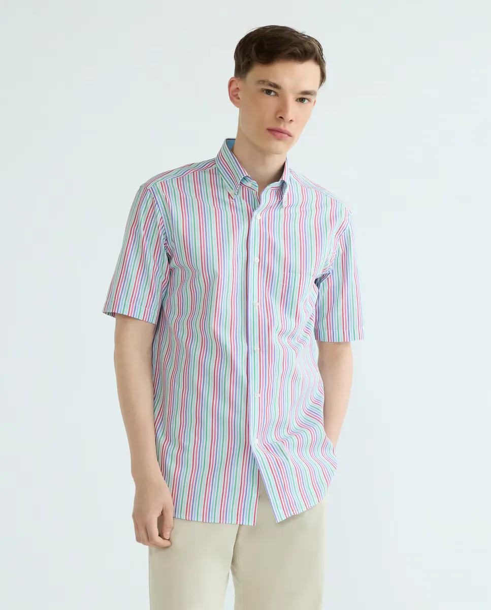 Мужская повседневная рубашка в полоску с короткими рукавами Mirto, мультиколор
Мужская повседневная рубашка в полоску с короткими рукавами Mirto, мультиколор