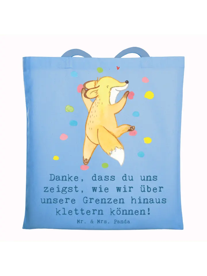 Сумка для переноски Mr & Mrs Panda Klettern Trainerin Dankeschön, небесно-синий
Сумка для переноски Mr & Mrs Panda Klettern Trainerin Dankeschön, небесно-синий