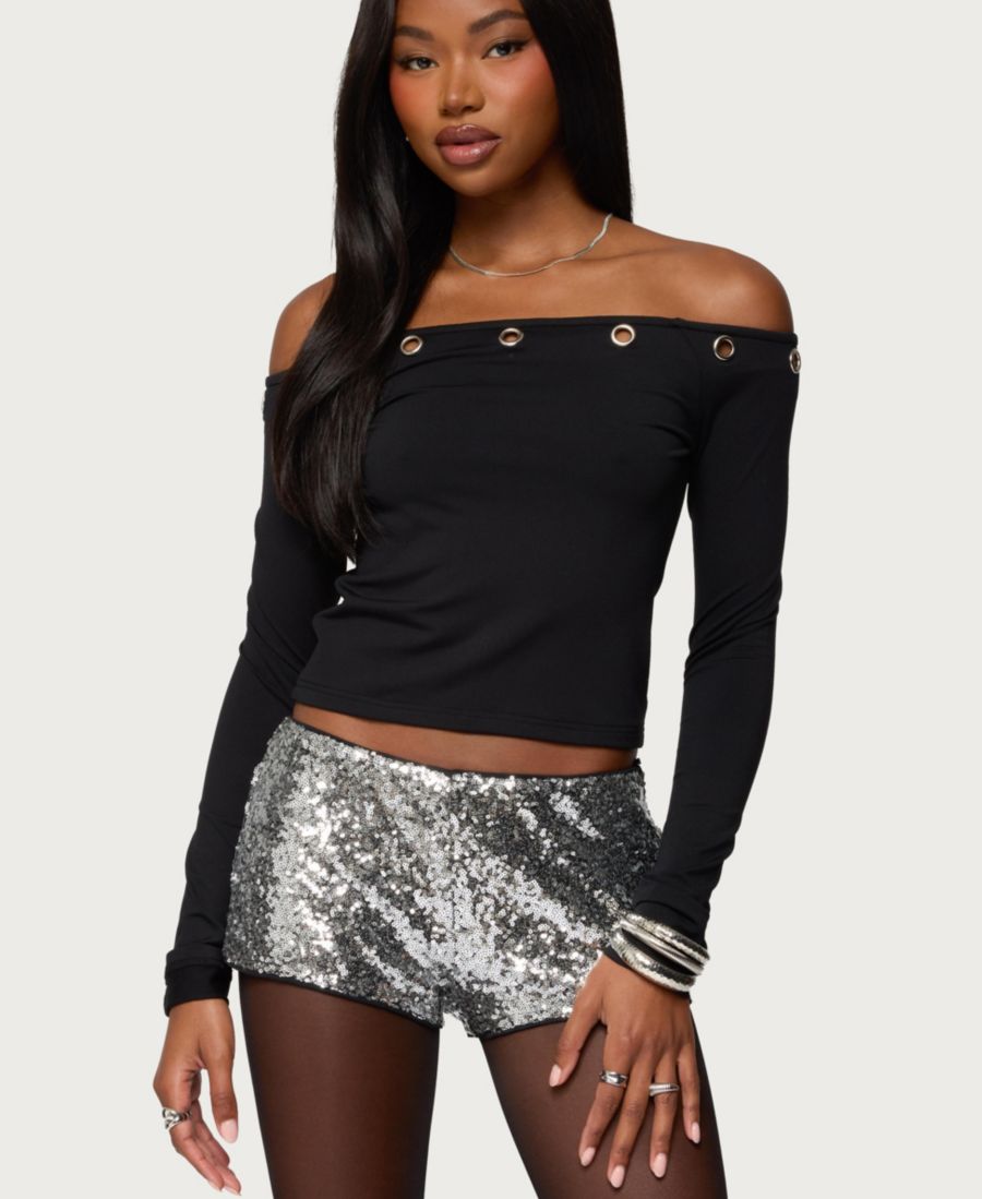 Женский топ Trina Grommet с открытыми плечами Edikted, Black
Женский топ Trina Grommet с открытыми плечами Edikted, Black