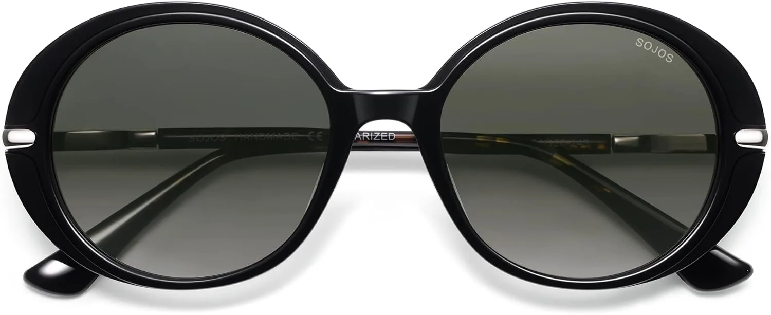 Солнцезащитные очки SOJOS большого размера, круглые, круглые, для женщин, поляризованные линзы, ацетатная оправа, ретро-винтаж, модель SJ3128, Black/Gradient Grey
Солнцезащитные очки SOJOS большого размера, круглые, круглые, для женщин, поляризованные линзы, ацетатная оправа, ретро-винтаж, модель SJ3128, Black/Gradient Grey