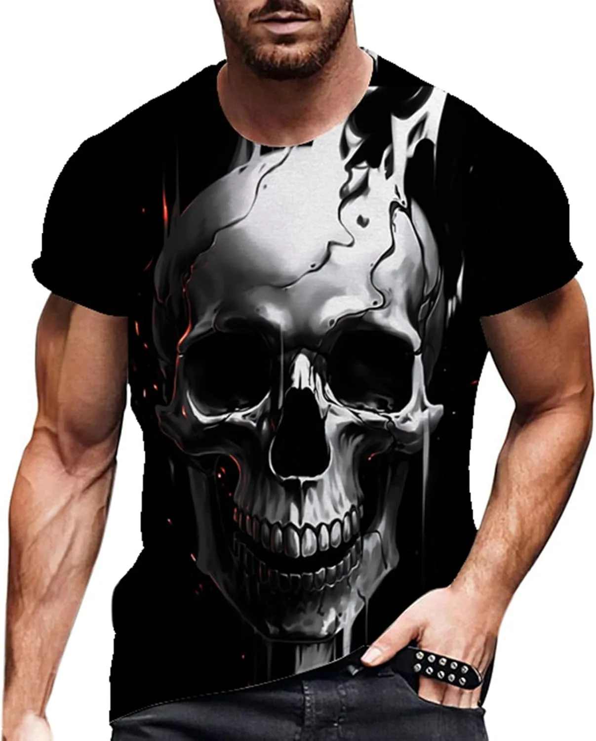 Футболка с 3D-принтом Skull Graphic для мужчин
Футболка с 3D-принтом Skull Graphic для мужчин