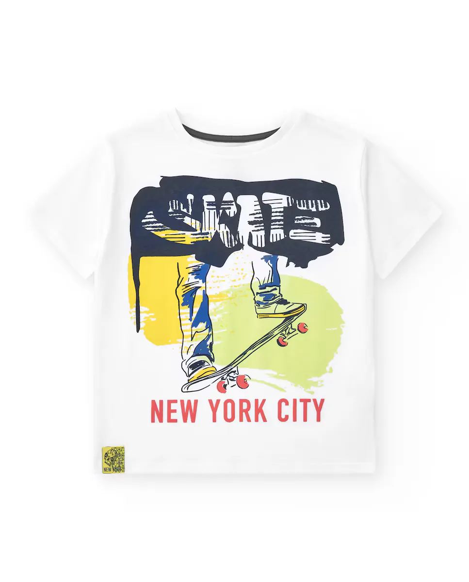 Футболка для мальчика с короткими рукавами и принтом скейта Tuc tuc, белый
Футболка для мальчика с короткими рукавами и принтом скейта Tuc tuc, белый