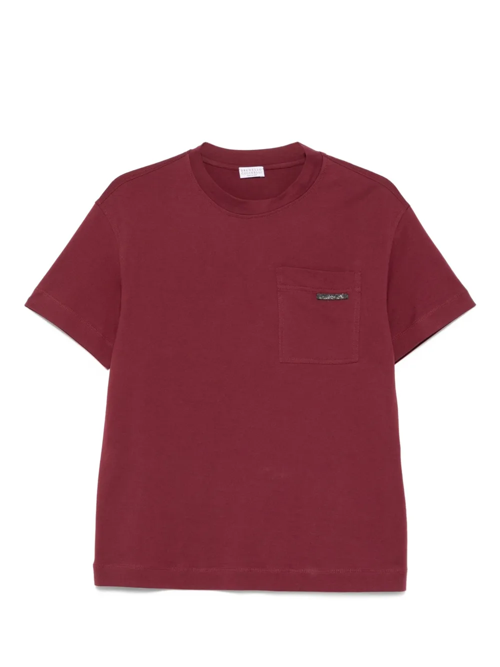 Футболка с нагрудным карманом Brunello Cucinelli, красный 
Футболка с нагрудным карманом Brunello Cucinelli, красный