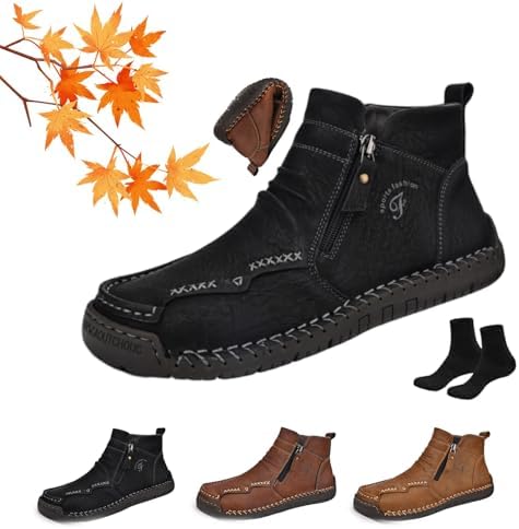 Мужские ортопедические ботинки WXDSTW, мужские ручной работы из натуральной кожи, ортопедические лоферы, легкие, удобные, водонепроницаемые, с противоскользящей подошвой, с боковой молнией, без шнурков, черный
Мужские ортопедические ботинки WXDSTW, мужские ручной работы из натуральной кожи, ортопедические лоферы, легкие, удобные, водонепроницаемые, с противоскользящей подошвой, с боковой молнией, без шнурков, черный