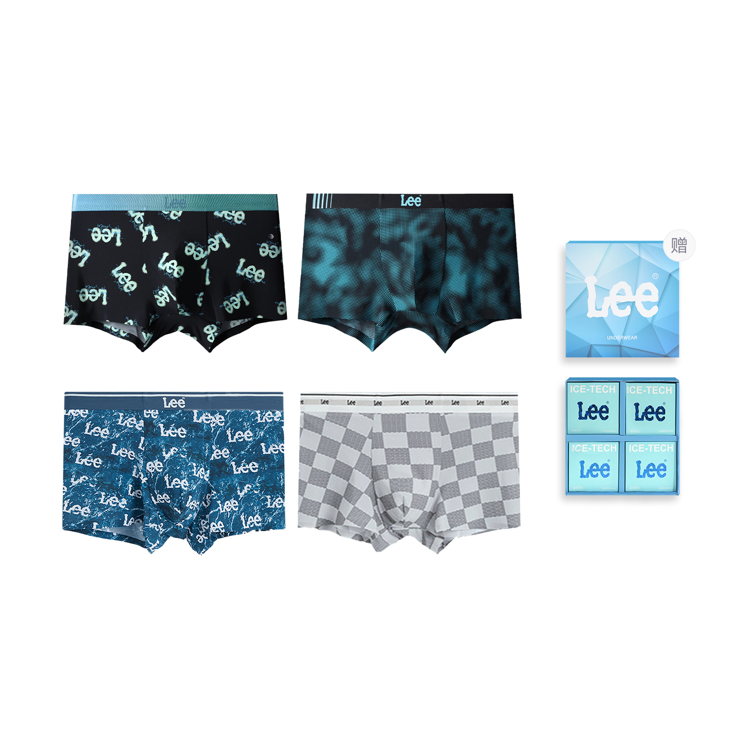 Lee Подарочный набор SS23 Ice Series, мужское белье, 4 штуки
Lee Подарочный набор SS23 Ice Series, мужское белье, 4 штуки