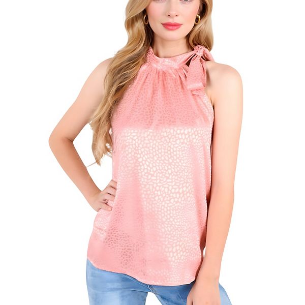 Женская безрукавная блуза из сатина с бантом на шее и принтом animal print для повседневных образов Anna-Kaci, Pink
Женская безрукавная блуза из сатина с бантом на шее и принтом animal print для повседневных образов Anna-Kaci, Pink