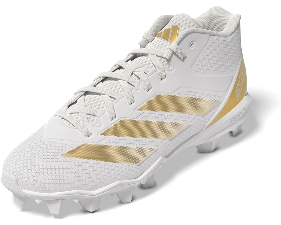 Кроссовки adidas adizero Impact Spark Mid Football Cleats, цвет White/Gold Metallic/White
Кроссовки adidas adizero Impact Spark Mid Football Cleats, цвет White/Gold Metallic/White