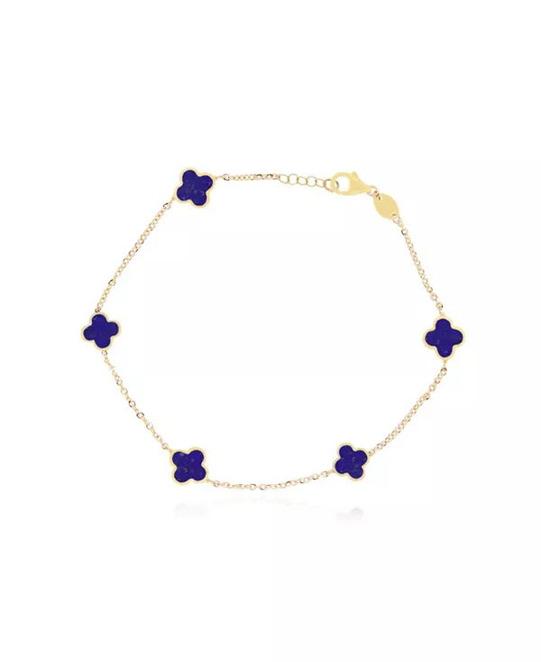 Мини-Браслет с лазуритом и клевером, 14-каратное золото The Lovery, lapis
Мини-Браслет с лазуритом и клевером, 14-каратное золото The Lovery, lapis
