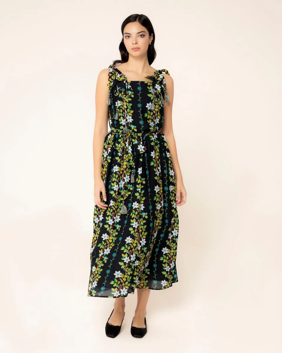 Длинное платье с цветочным принтом и бретелями Niza, черный
Длинное платье с цветочным принтом и бретелями Niza, черный