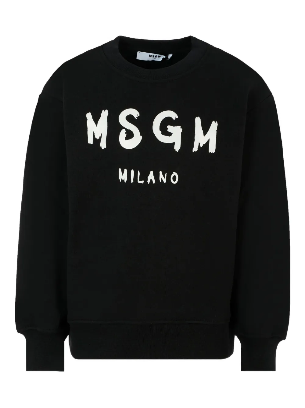 Хлопковая толстовка с логотипом MSGM Kids, черный 
Хлопковая толстовка с логотипом MSGM Kids, черный