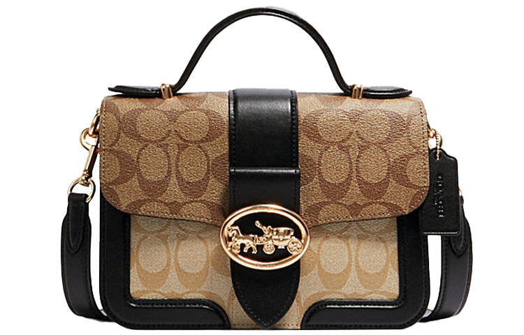 Кожаная сумка Georgie от COACH, маленькая, через плечо, на руку, женская, черно-коричневая
Кожаная сумка Georgie от COACH, маленькая, через плечо, на руку, женская, черно-коричневая