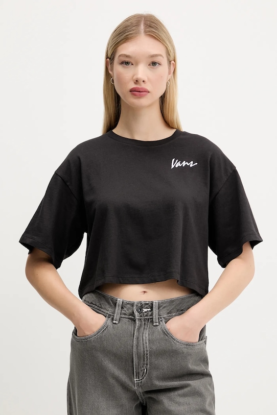 Хлопковая футболка Vans, черный
Хлопковая футболка Vans, черный