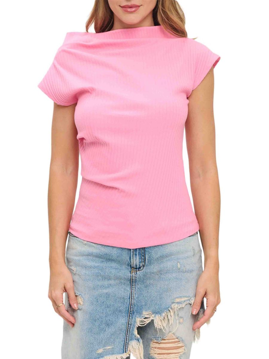 Асимметричный топ из ребристой вязки Renee C., розовый
Асимметричный топ из ребристой вязки Renee C., розовый