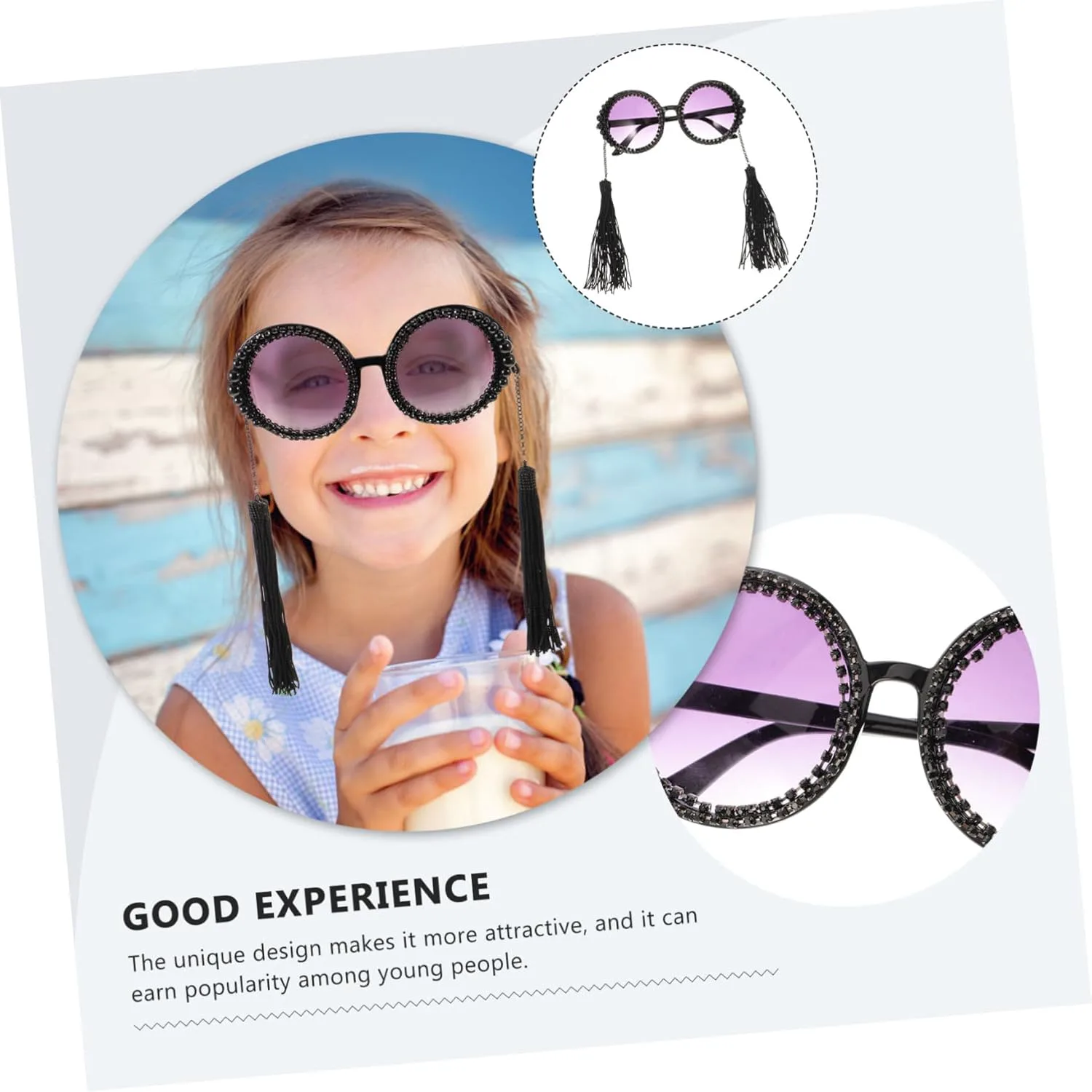 Винтажные круглые солнцезащитные очки с кисточками и жемчугом, модные аксессуары для женщин, идеально подходящие для вечеринок и фотосессий CALLARON, Black
Винтажные круглые солнцезащитные очки с кисточками и жемчугом, модные аксессуары для женщин, идеально подходящие для вечеринок и фотосессий CALLARON, Black