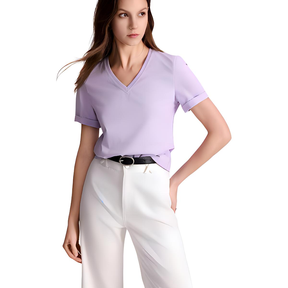 Футболка женская V-образный вырез умеренный прямой крой ELLE, violet
Футболка женская V-образный вырез умеренный прямой крой ELLE, violet