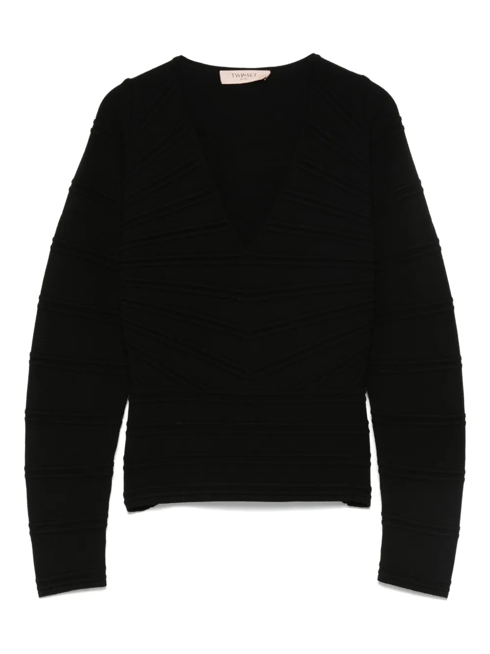 Топ с V-образным вырезом TWINSET, черный 
Топ с V-образным вырезом TWINSET, черный