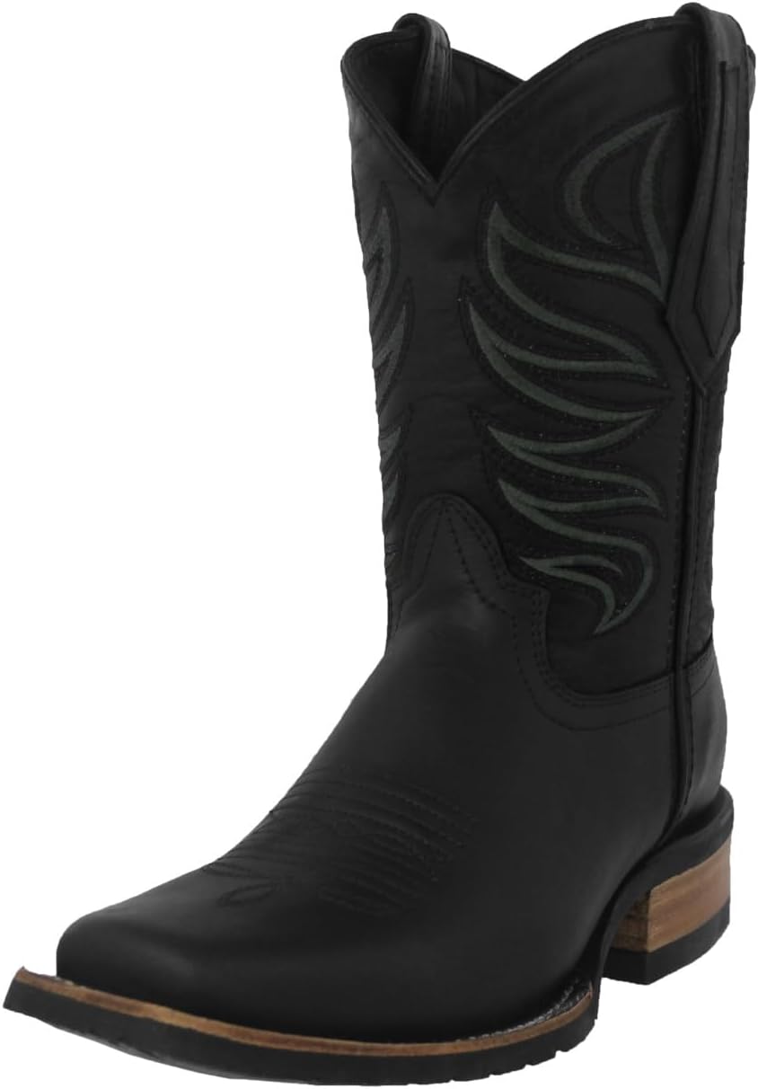 Мужские черные ковбойские сапоги Texas Legacy Western, кожаные, с резиновой подошвой и квадратным носком
Мужские черные ковбойские сапоги Texas Legacy Western, кожаные, с резиновой подошвой и квадратным носком