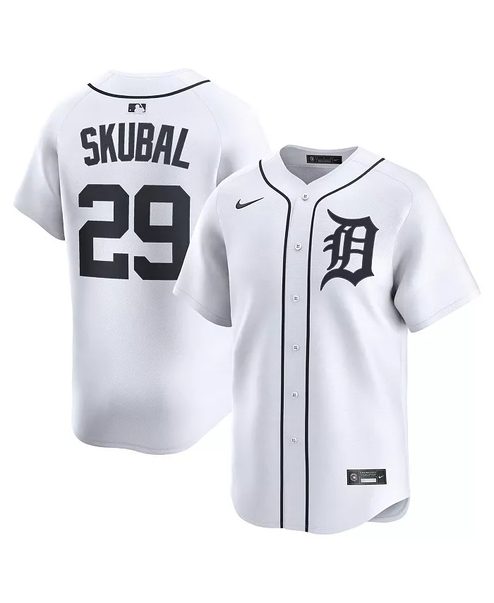 Мужская белая ограниченная игровая футболка Detroit Tigers с именем Tarik Skubal Nike
Мужская белая ограниченная игровая футболка Detroit Tigers с именем Tarik Skubal Nike
