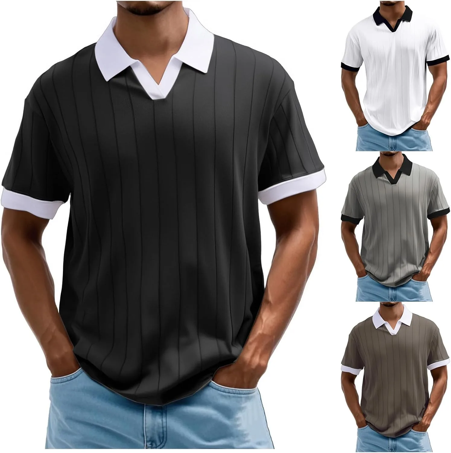 Футболка-поло для мужчин Big and Tall V-образный вырез короткий рукав Thatrich
Футболка-поло для мужчин Big and Tall V-образный вырез короткий рукав Thatrich