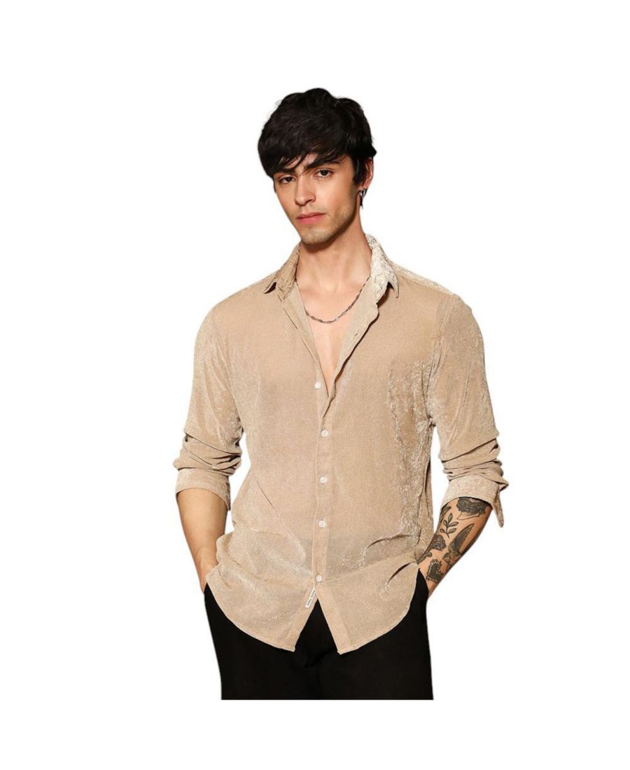 Мужская однотонная бархатная рубашка Campus Sutra, Beige/khaki
Мужская однотонная бархатная рубашка Campus Sutra, Beige/khaki