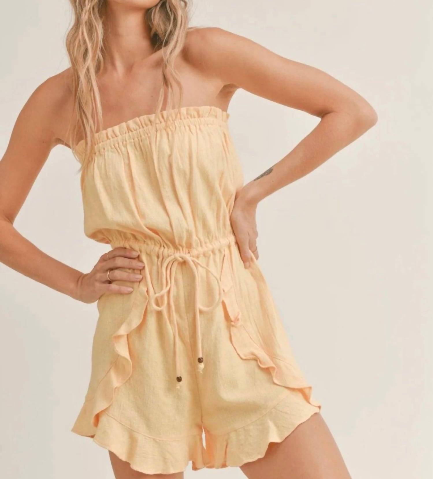 Мисс Саншайн Льняной комбинезон-труба в цвете дыни Sadie & Sage, цвет melon 
Мисс Саншайн Льняной комбинезон-труба в цвете дыни Sadie & Sage, цвет melon