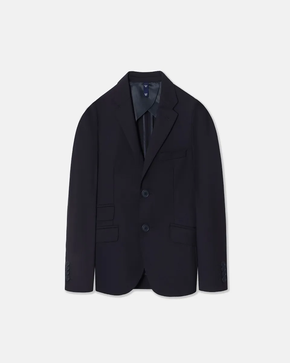 Классический однотонный пиджак для мальчика с застёжкой на пуговицы Silbon, темно-синий 
Классический однотонный пиджак для мальчика с застёжкой на пуговицы Silbon, темно-синий