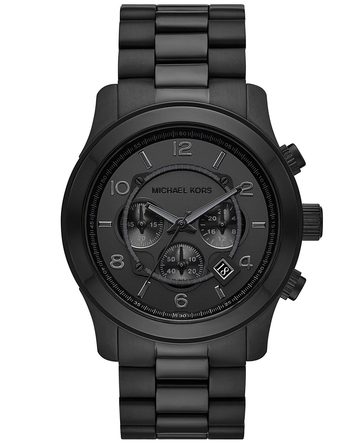Часы-унисекс с подиумным хронографом, черные часы-браслет из нержавеющей стали, 45 мм Michael Kors
Часы-унисекс с подиумным хронографом, черные часы-браслет из нержавеющей стали, 45 мм Michael Kors