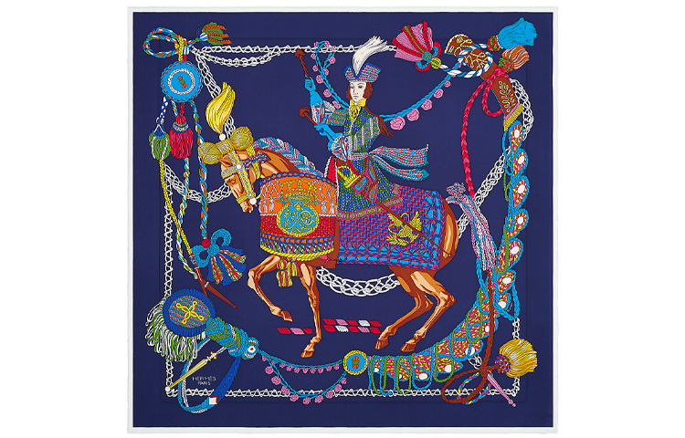 Шелковый шарф унисекс HERMES, темно-синий
Шелковый шарф унисекс HERMES, темно-синий