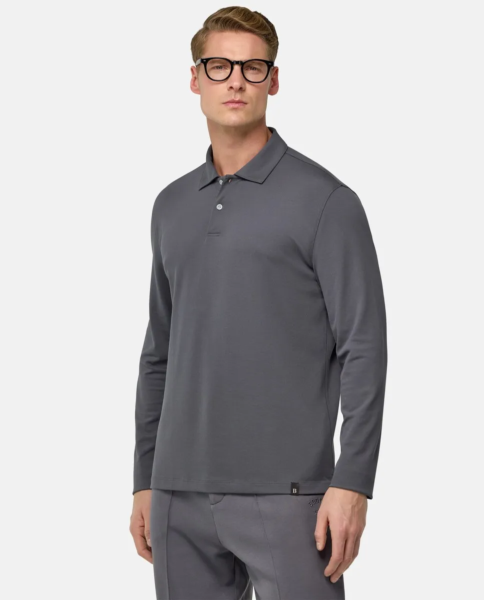 Мужская рубашка-поло прямого кроя с длинным рукавом Boggi Milano, черный
Мужская рубашка-поло прямого кроя с длинным рукавом Boggi Milano, черный