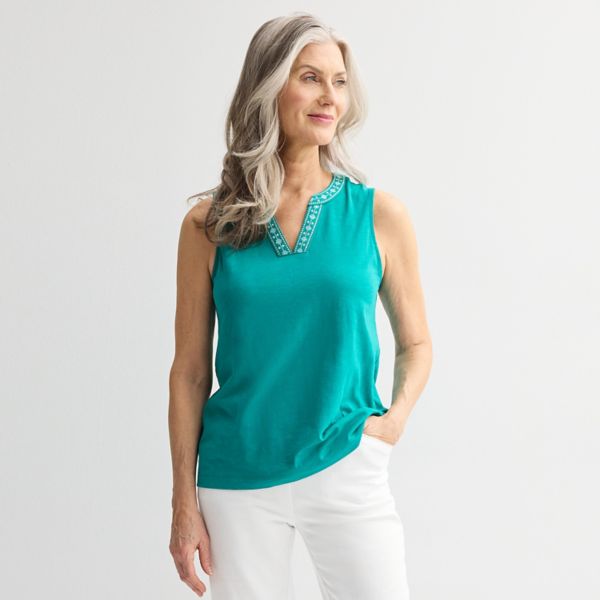 Женская майка с вышитым краем Croft & Barrow, цвет classic teal
Женская майка с вышитым краем Croft & Barrow, цвет classic teal