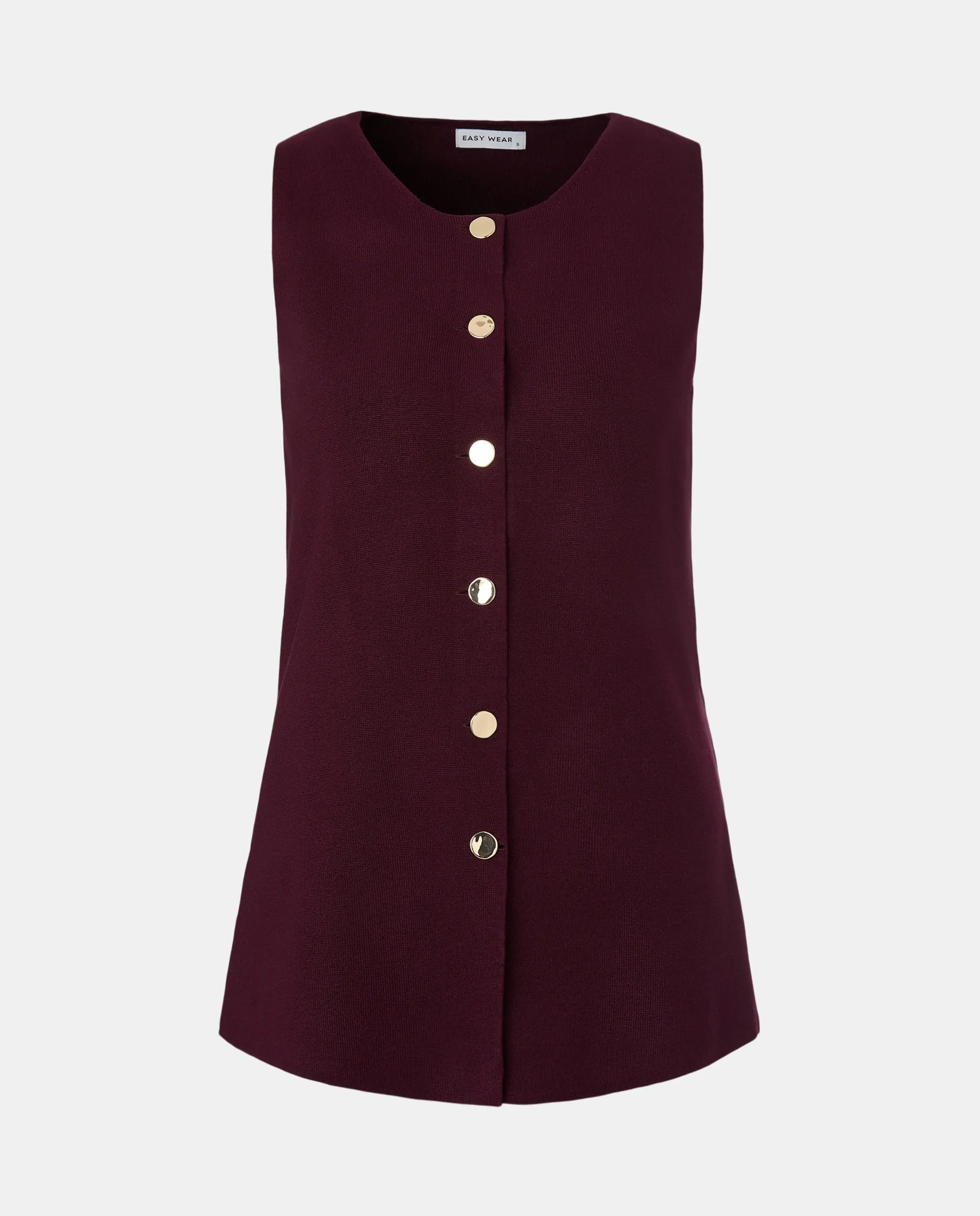 Женский вязаный жилет с металлическими пуговицами Easy Wear, бордовый
Женский вязаный жилет с металлическими пуговицами Easy Wear, бордовый