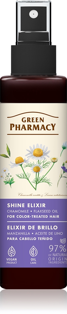 Эликсир с маслом ромашки и льна, несмываемый эликсир для окрашенных волос Green Pharmacy, 150 мл
Эликсир с маслом ромашки и льна, несмываемый эликсир для окрашенных волос Green Pharmacy, 150 мл