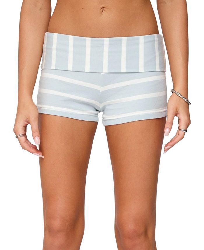 Лоренца Шорты с отворотом в полоску Edikted, синий
Лоренца Шорты с отворотом в полоску Edikted, синий