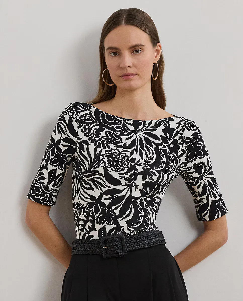 Женская эластичная футболка с хлопковым принтом Lauren Ralph Lauren, многоцветный
Женская эластичная футболка с хлопковым принтом Lauren Ralph Lauren, многоцветный