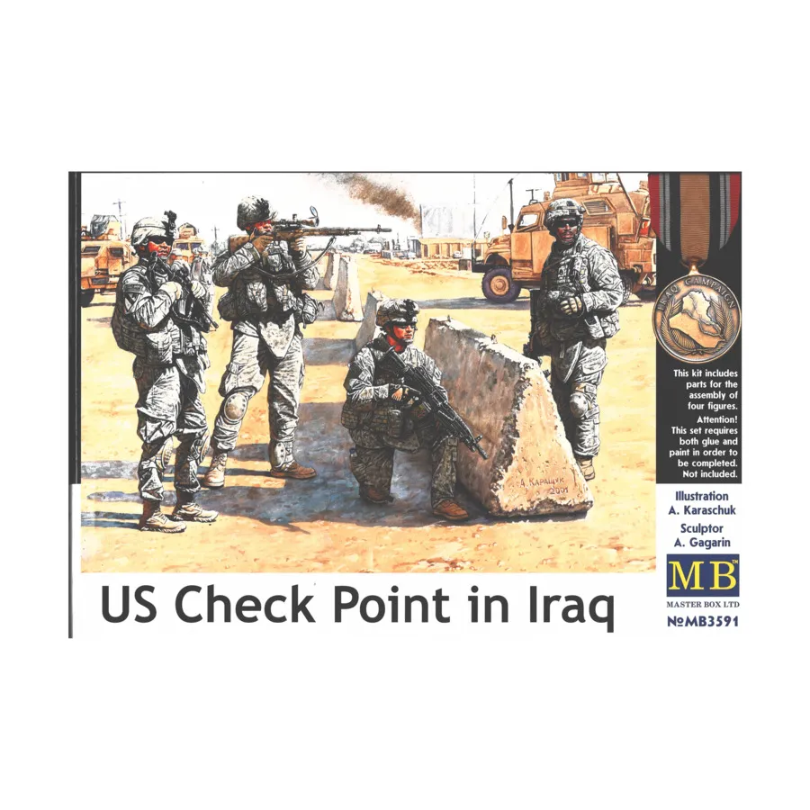 Американские солдаты - контрольно-пропускной пункт в Ираке, Modern Era Models (1:35) (Master Box)
Американские солдаты - контрольно-пропускной пункт в Ираке, Modern Era Models (1:35) (Master Box)