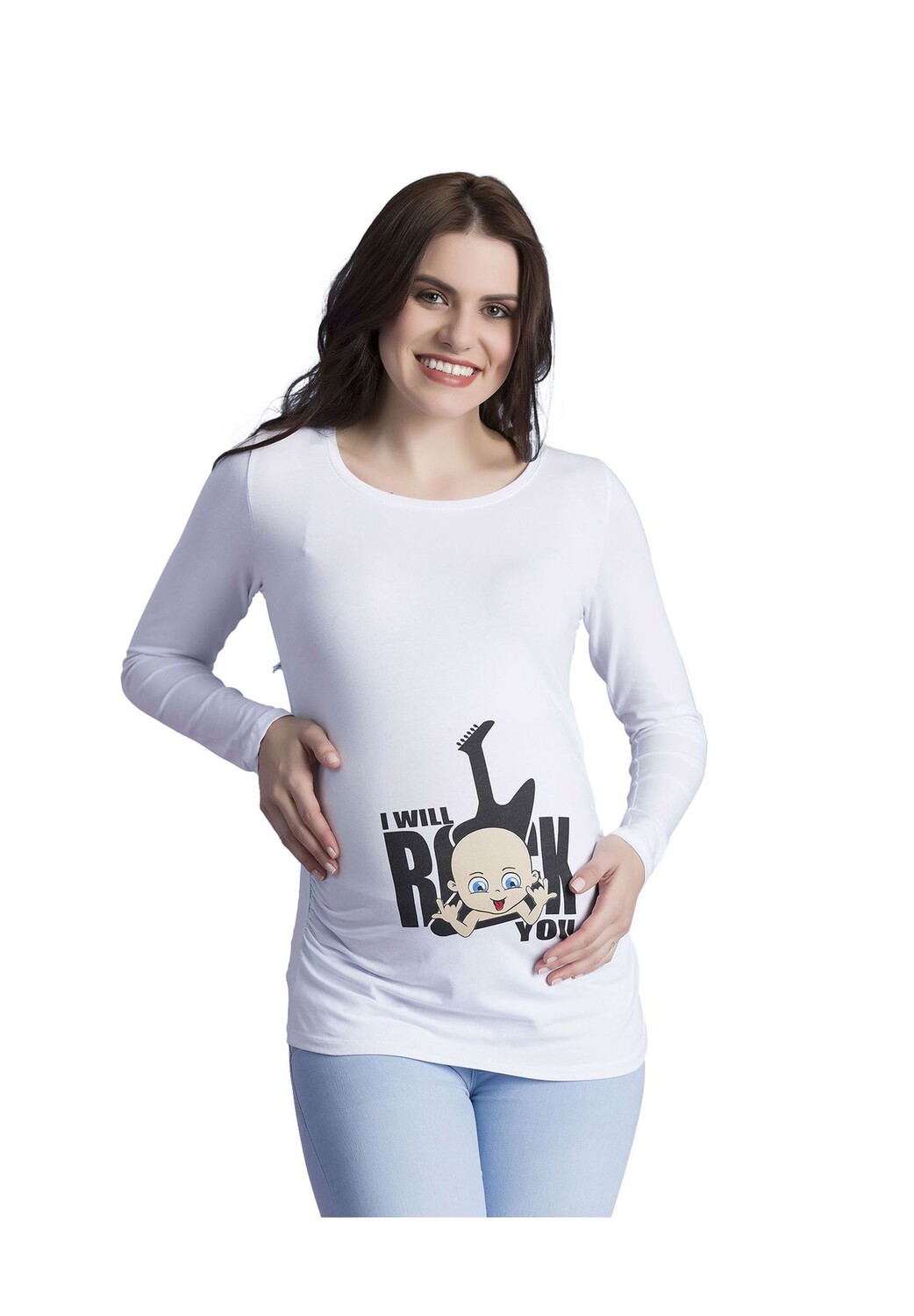 Рубашка с длинными рукавами для беременных I Will Rock You с мотивом M.M.C., белый
Рубашка с длинными рукавами для беременных I Will Rock You с мотивом M.M.C., белый