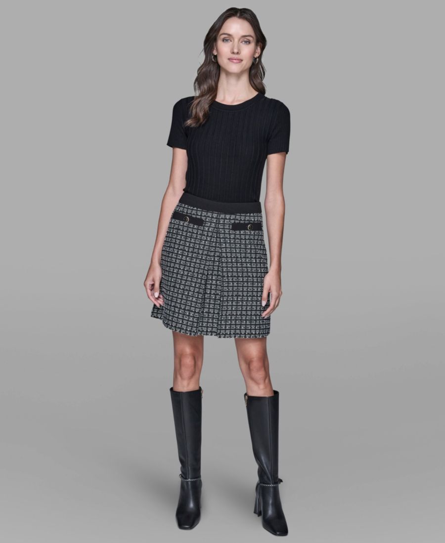 Женская твидовая мини-юбка KARL LAGERFELD PARIS, Black/soft White
Женская твидовая мини-юбка KARL LAGERFELD PARIS, Black/soft White