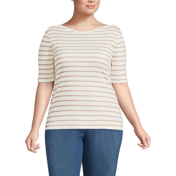 Футболка размера плюс с рукавами-лодочками и застежкой на пуговицы на плечах Lands' End, цвет ivory champagne
Футболка размера плюс с рукавами-лодочками и застежкой на пуговицы на плечах Lands' End, цвет ivory champagne