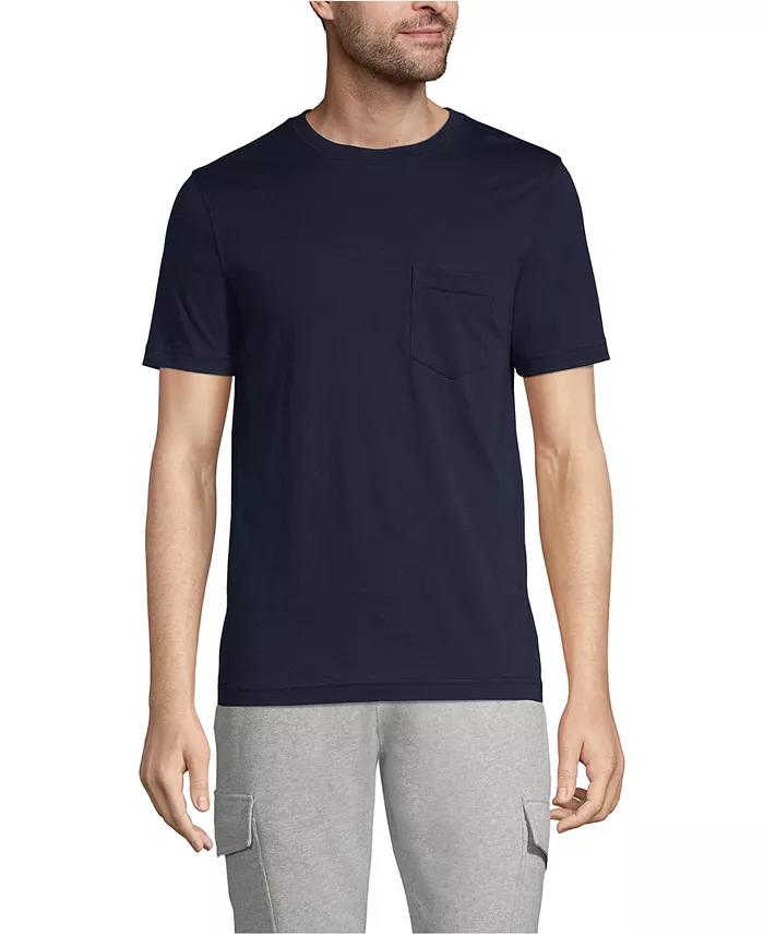 Мужская хлопковая футболка с коротким рукавом Supima с карманом Lands' End, синий
Мужская хлопковая футболка с коротким рукавом Supima с карманом Lands' End, синий